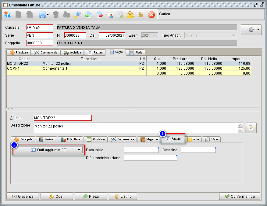 sconto fattura art121 righe 1 » Manuale Software gestionale Atlantis Evo Fattura esempio con sconto in fattura art 121 dl 34/2020 - Riferimenti su righe