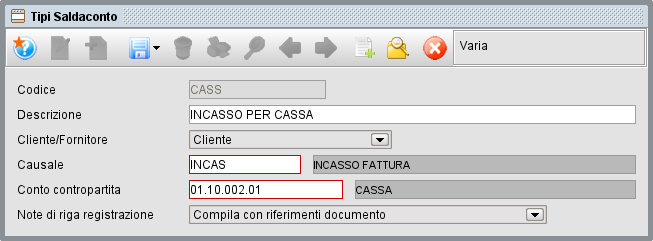tipo saldaconto » Manuale Software gestionale Atlantis Evo Tipi saldaconto scadenze