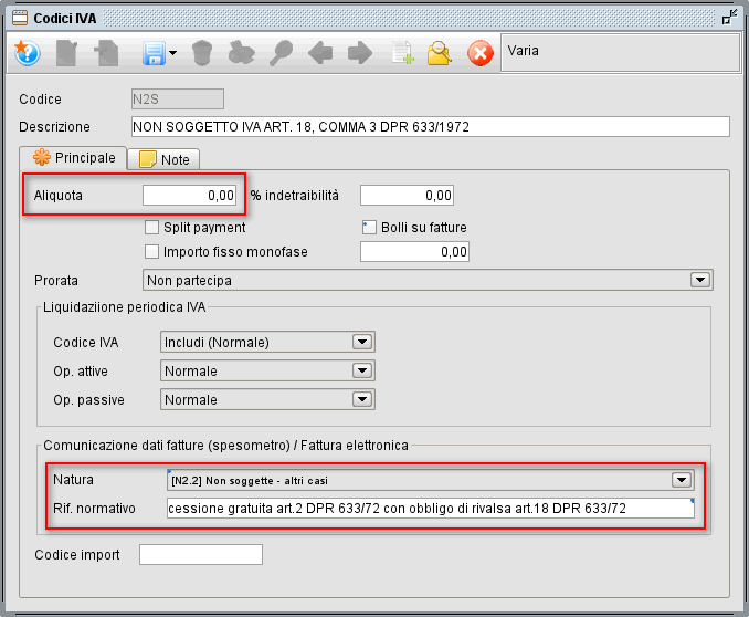 Omaggi in fattura elettronica » Manuale Software gestionale Atlantis Evo