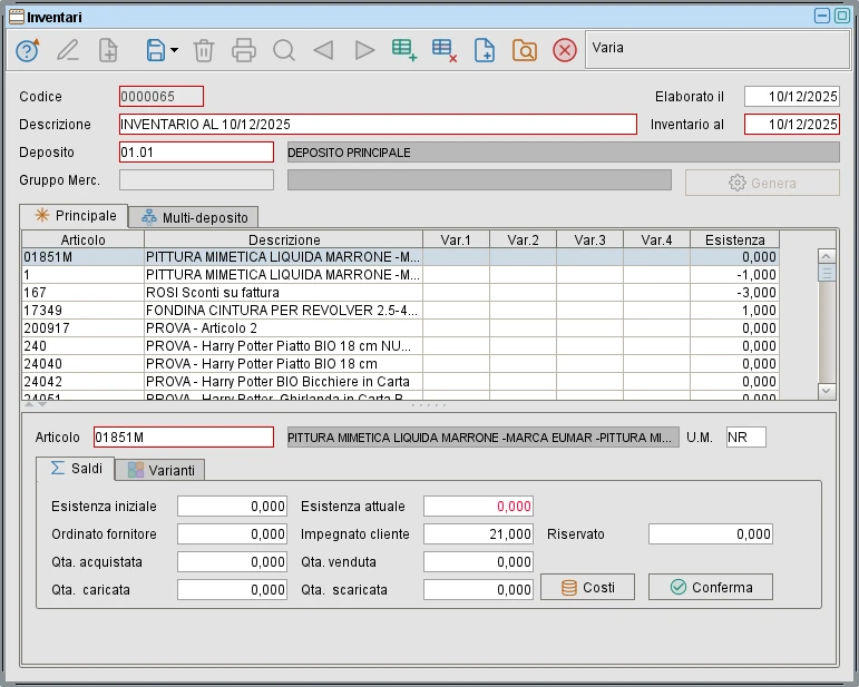 genera inventario » Manuale Software gestionale Atlantis Evo Genera inventario - Software gestionale Atlantis Evo