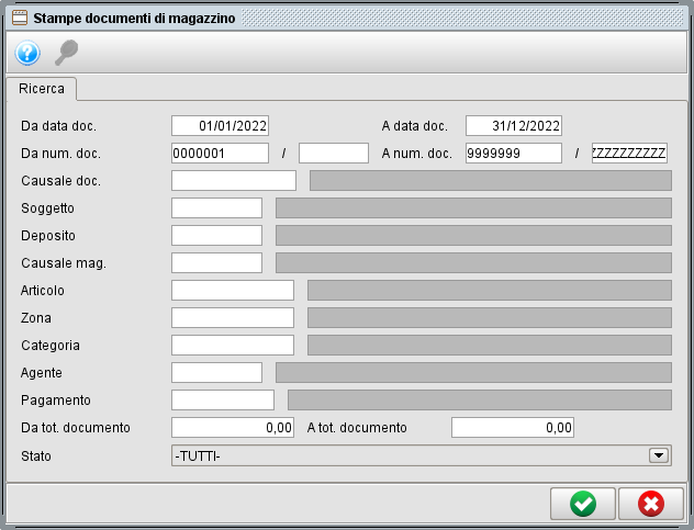 Stampa documenti di magazzino