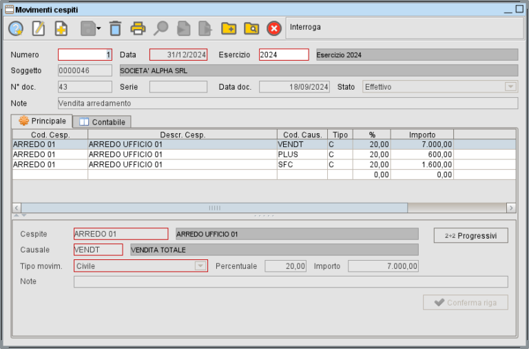 Vendita totale cespite con plusvalenza » Manuale Software gestionale ...