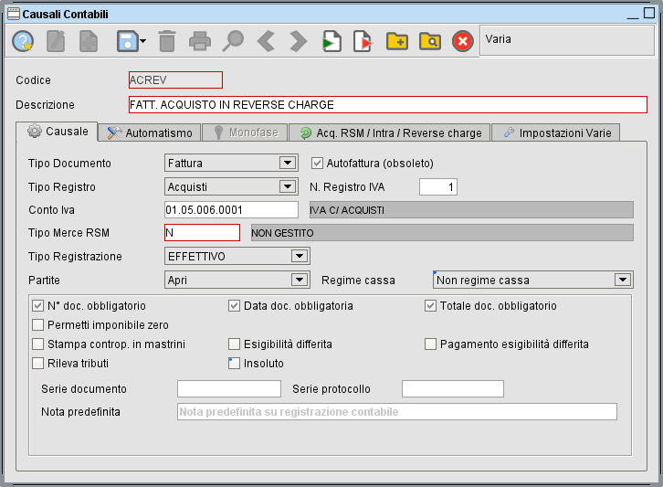Casuale contabile acquisto reverse charge » Manuale Software gestionale Atlantis Evo Casuale contabile acquisto reverse charge » Manuale Software gestionale Atlantis Evo