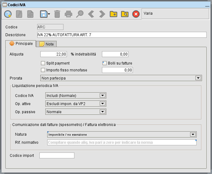Codice iva per registro vendite » Manuale Software gestionale Atlantis Evo Codice iva per registro vendite » Manuale Software gestionale Atlantis Evo