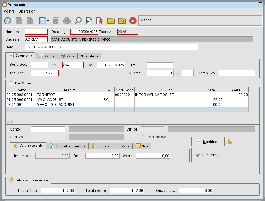 Fattura acquisto reverse charge » Manuale Software gestionale Atlantis Evo Fattura acquisto reverse charge » Manuale Software gestionale Atlantis Evo