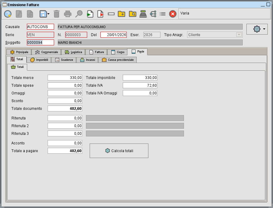 autoconsumo piede &raquo; Manuale Software gestionale Atlantis Evo