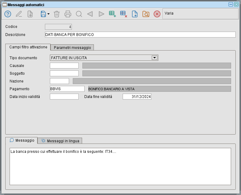 messaggi automatici » Manuale Software gestionale Atlantis Evo Messaggi automatici su documenti