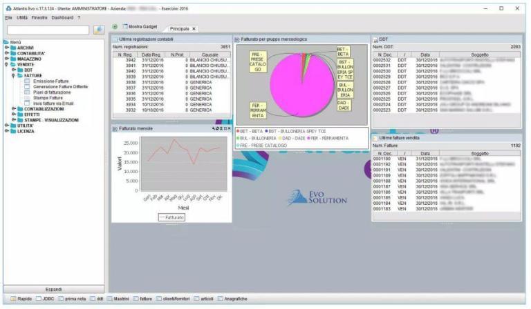 La nuova dashboard software gestionale Atlantis Evo